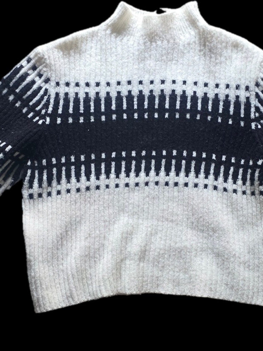 GB Girls Super Soft Contrast Stripe Sweater - Cream & Black